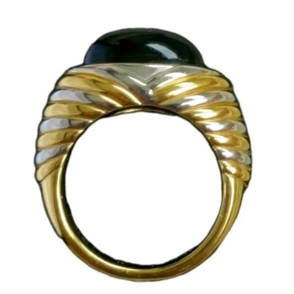 Vintage 14k Gold Onyx Ring-Gemstone Ring-Onyx Jewelry-Estate Jewelry 4.4gm